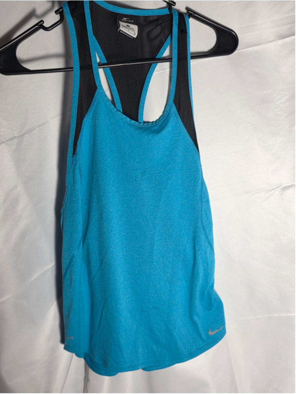 Women's Nike Dri-FIT Tank Top Size S Blue and Black working out hiking biking